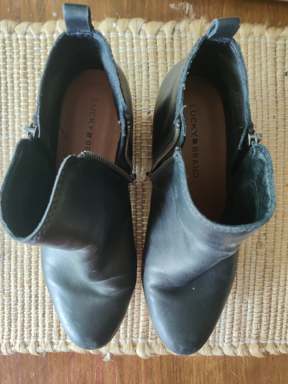 Lucky Brand Black Leather Ankle Boots